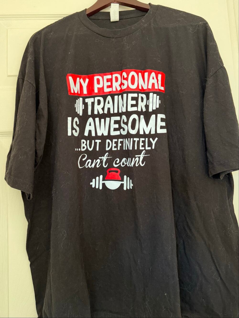 Cotton Bloom Personal Trainer Is Awesome Funny Graphic T Shirt Black 3XL